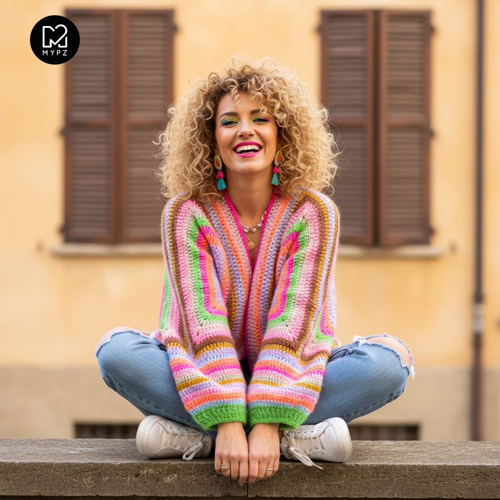 Haakpatroon - MYPZ Hexagon Cardigan Vibrant Soul (ENG-NL-DE)