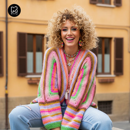 Haakpatroon - MYPZ Hexagon Cardigan Vibrant Soul (ENG-NL-DE)