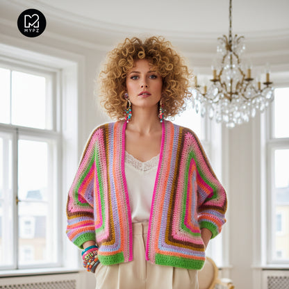 Haakpatroon - MYPZ Hexagon Cardigan Vibrant Soul (ENG-NL-DE)