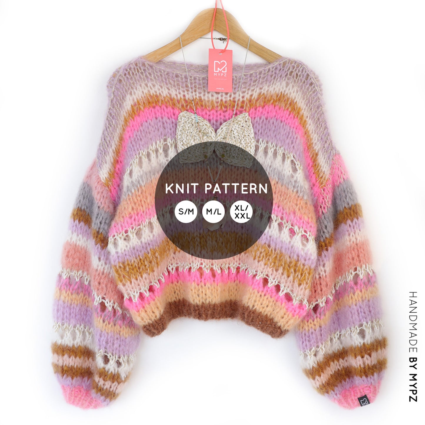 Knit pattern – Chunky Mohair Pullover Bijoux No.12 (ENG-NL-DE)