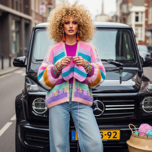 Crochet pattern - MYPZ Chunky Mohair cardigan Sunset Glow (ENG-NL-DE)