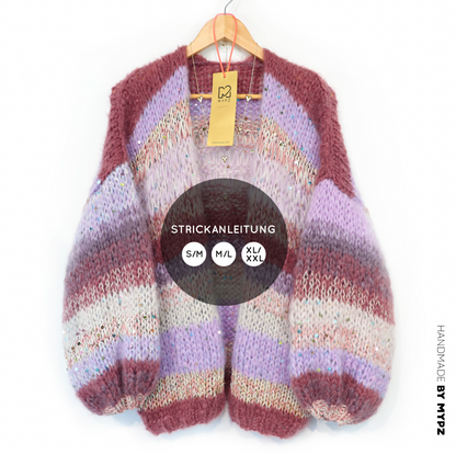 Breipatroon – Chunky Mohair Cardigan Whisper Rose No.12 (ENG-NL-DE)