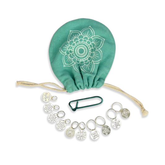KnitPro Mindful stekenmarkeerders Chakra (10st) Sterling Silver Plated
