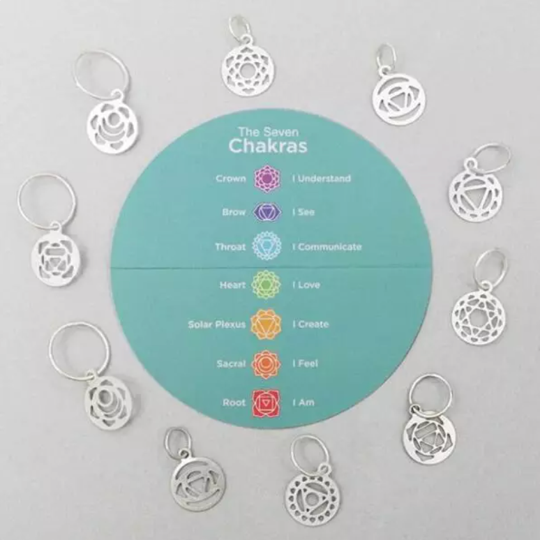 KnitPro Mindful stekenmarkeerders Chakra (10st) Sterling Silver Plated