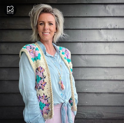Haakpakket - MYPZ Granny Boho Gilet Sea (ENG-NL)