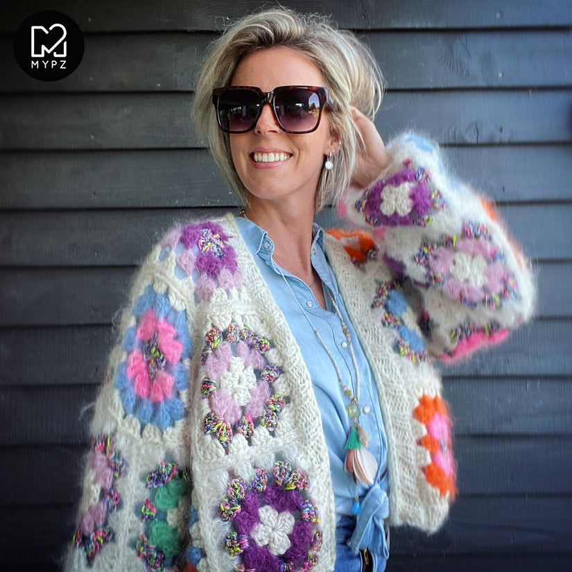 Haakpatroon - MYPZ Dreamy Granny square bomber vest Off White (ENG-NL)
