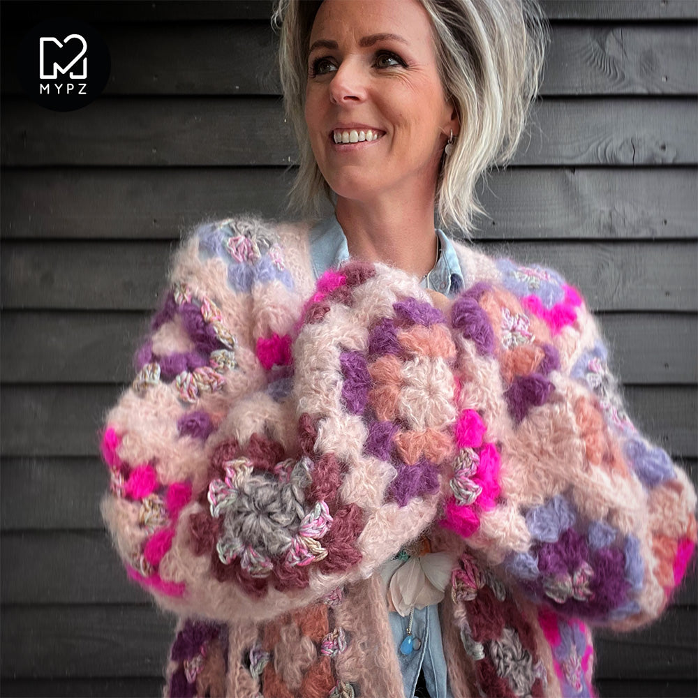 Haakpakket - MYPZ Granny square bomber vest Rosalie  (ENG-NL)