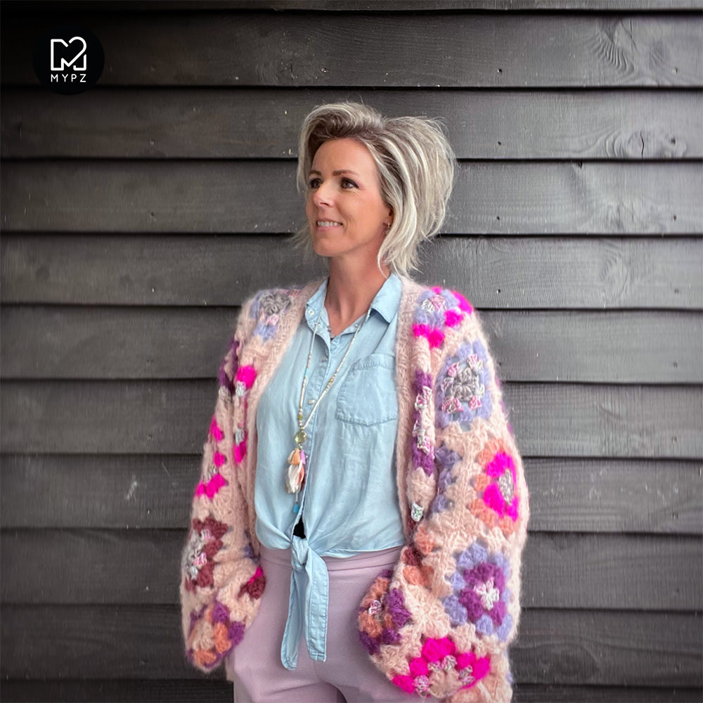 Haakpakket - MYPZ Granny square bomber vest Rosalie  (ENG-NL)