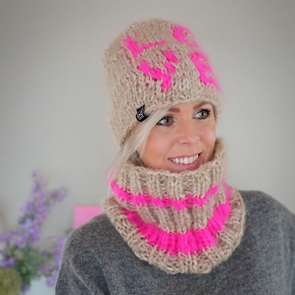 Knitting Kit – Chunky LOVE Beanie + snood (ENG-NL)