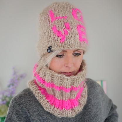Breipakket – Chunky Love beanie + colsjaal (ENG-NL)