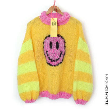 Breipatroon - MYPZ light mohair trui Smiley Yellow No8 (ENG-NL)