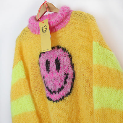 Breipatroon - MYPZ light mohair trui Smiley Yellow No8 (ENG-NL)
