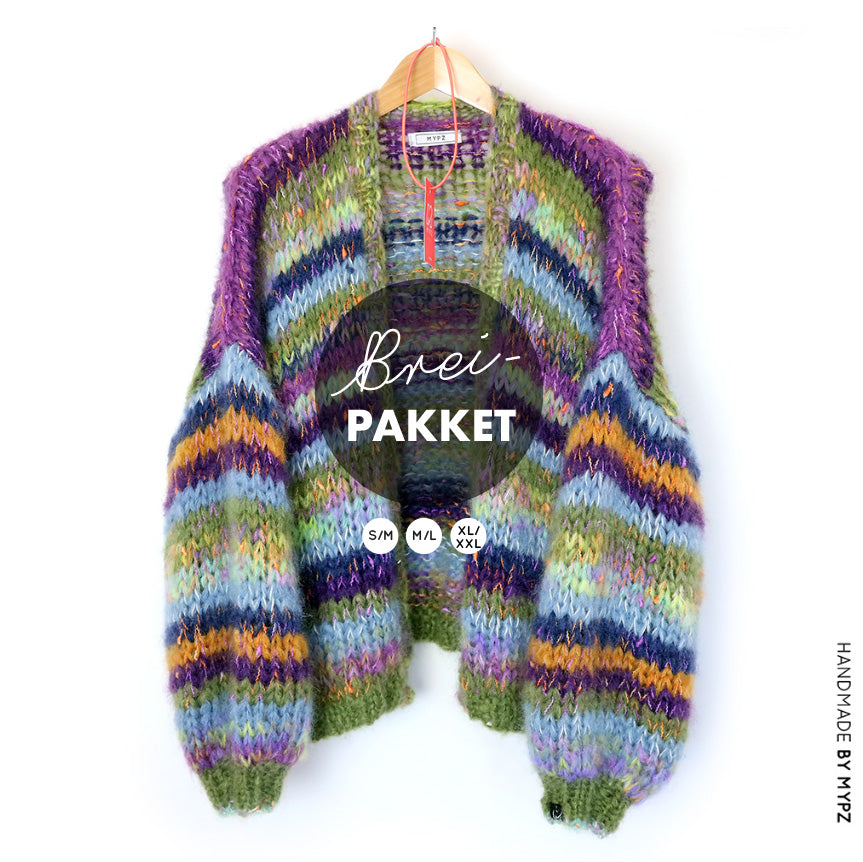 Breipakket – MYPZ Chunky Mohair vest Golden Green No.15 (ENG-NL)
