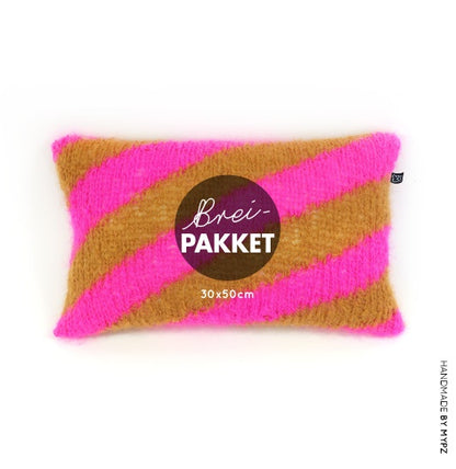 MYPZ breipakket kussenhoes diagonaal no9 Neon pink ocher