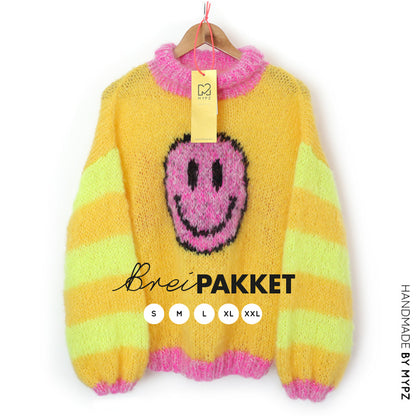 Breipakket – MYPZ light mohair trui Smiley Yellow No8 (ENG-NL)