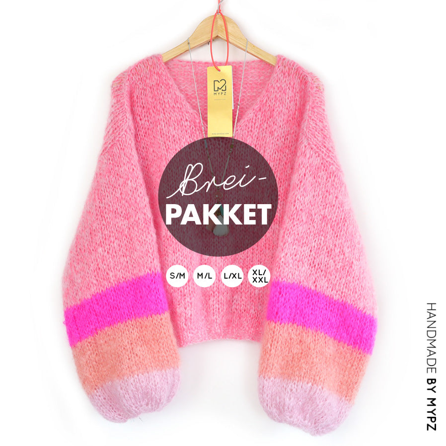 Breipakket – MYPZ Basic Light Mohair v-hals trui Coral no10 (ENG-NL)