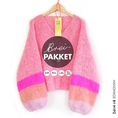 Breipakket – MYPZ Basic Light Mohair v-hals trui Coral no10 (ENG-NL)