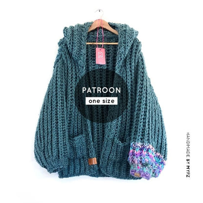 MYPZ breipatroon super chunky hooded cardigan
