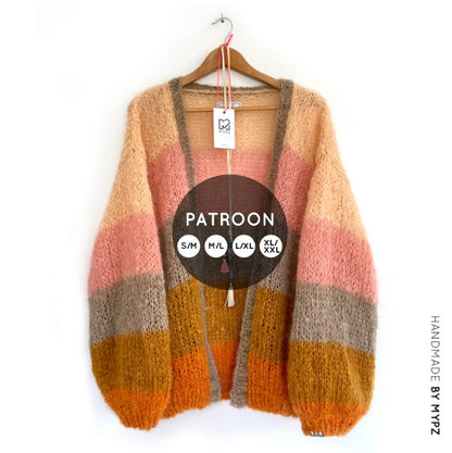 MYPZ Breipatroon Basic Light Mohair Cardigan Orange