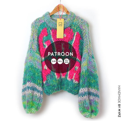 Breipatroon – MYPZ basic chunky mohair trui GIRL POWER NO.15 (ENG-NL)