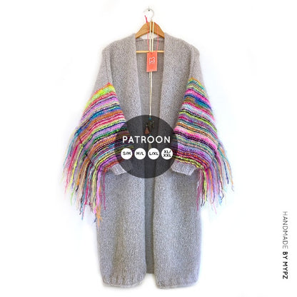 MYPZ breipatroon festival cardigan light grey