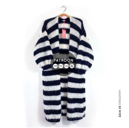 MYPZ breipatroon zwart wit gestreept vest