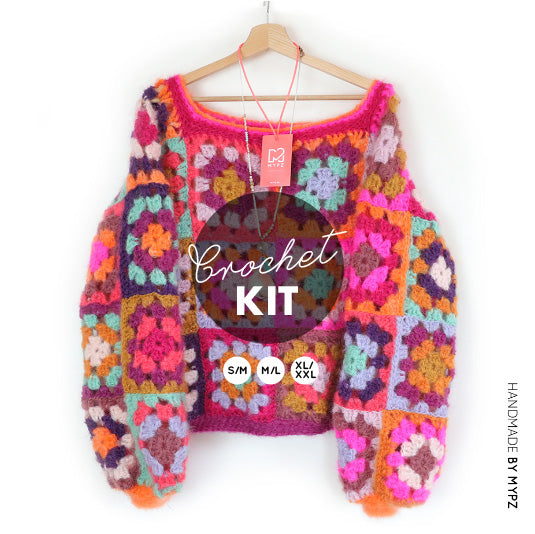 Crochet kit - MYPZ Granny square Mohair pullover Flora (ENG-NL)