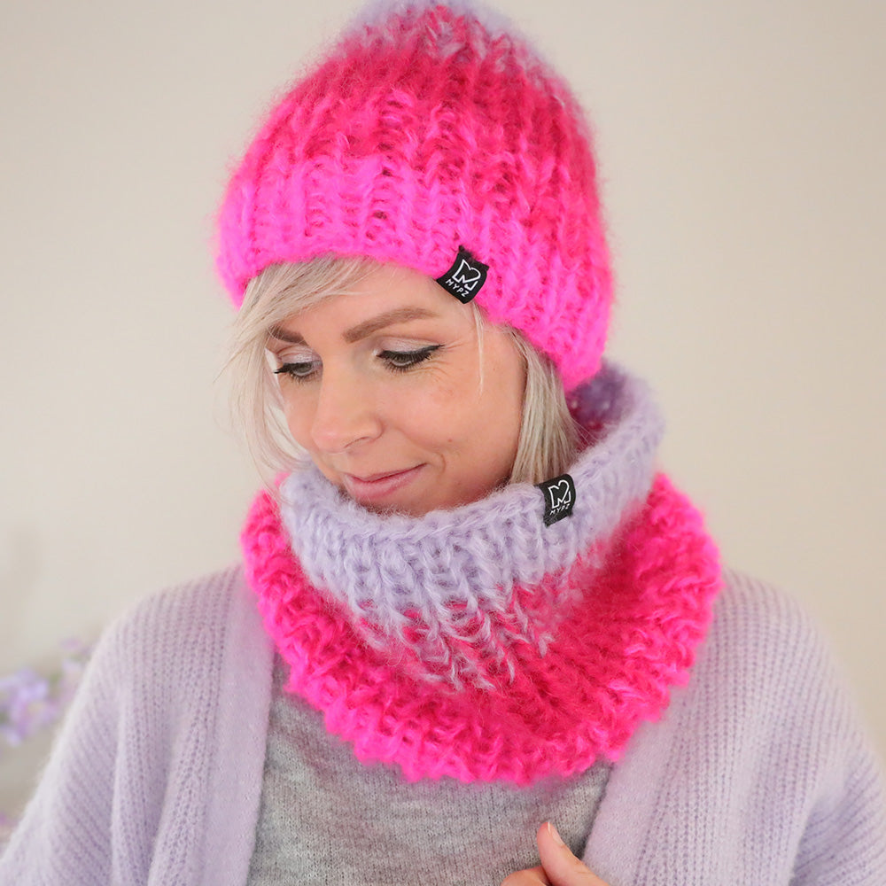 Knitting Kit – Gradient chunky mohair hat + snood (ENG-NL) kit