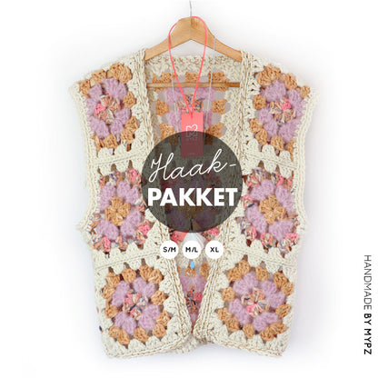 Haakpakket - MYPZ Granny Boho Gilet Brown Love (ENG-NL)