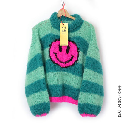 Breipatroon - MYPZ light mohair trui Smiley Green No8 (ENG-NL)