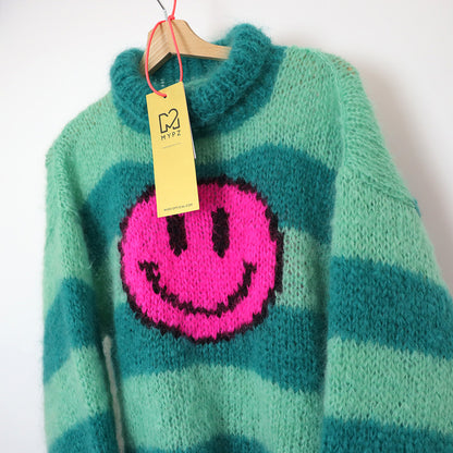 Breipatroon - MYPZ light mohair trui Smiley Green No8 (ENG-NL)