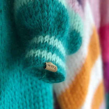 Long green mohair cardigan