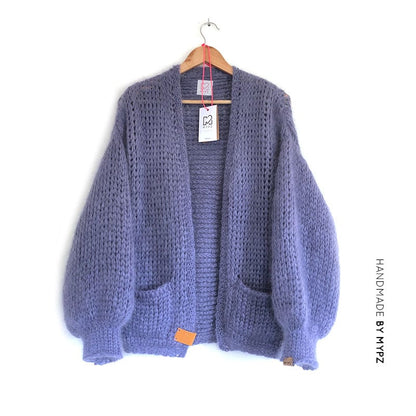 MYPZ purple short mohair cardigan