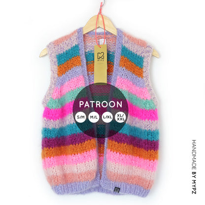 Knitting pattern - MYPZ Chunky Mohair gilet Kiss No.10