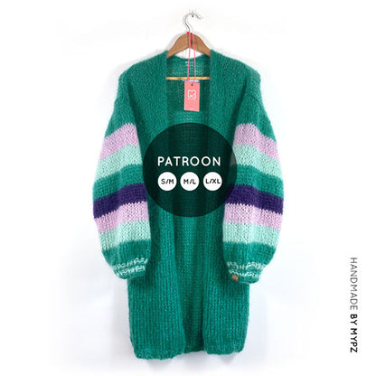 MYPZ patroon halflang mohair vest gebreid SM-ML-LXL