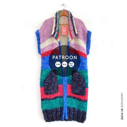 MYPZ breipatroon lange chunky wollen bodywarmer