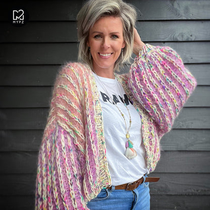 Breipatroon – MYPZ kort Chunky Mohair Rib Vest Blush No.12 (ENG-NL)