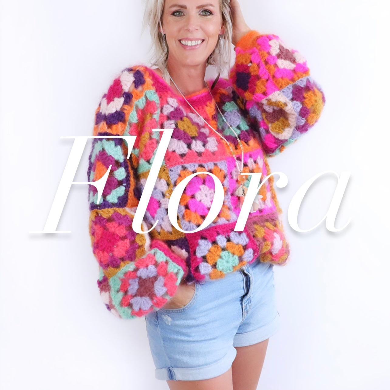 Haakpakket - MYPZ Granny square Mohair trui Flora  (ENG-NL)