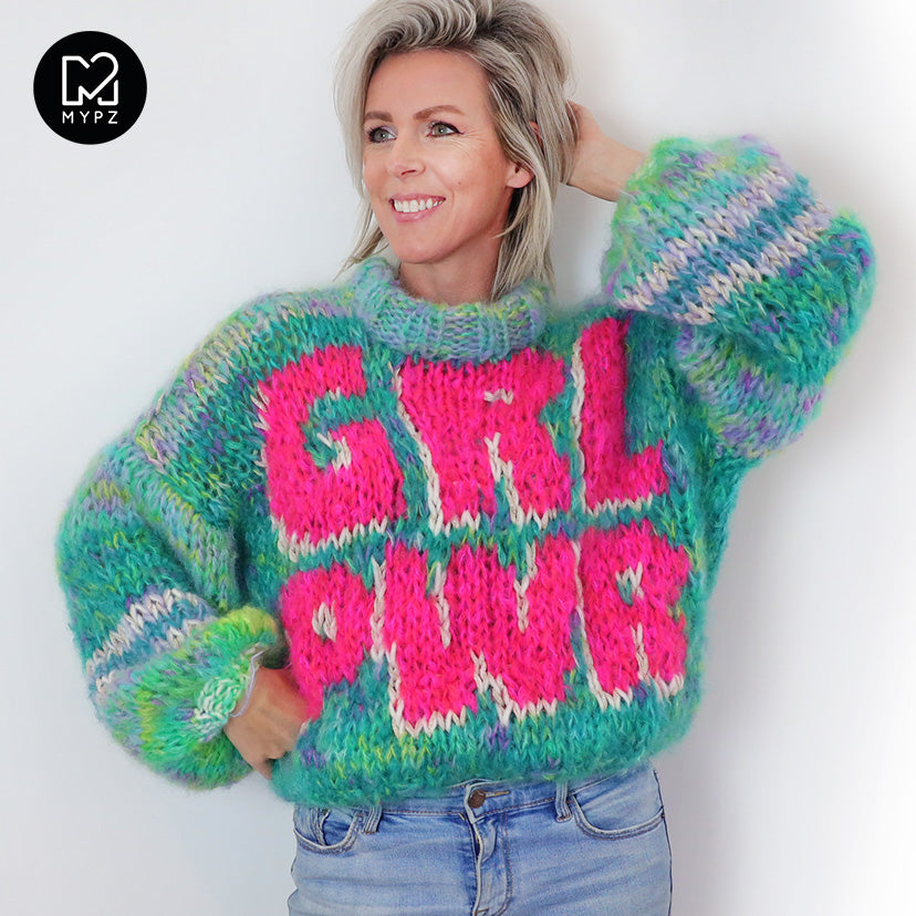 Chunky Mohair Pullover Girl Power!