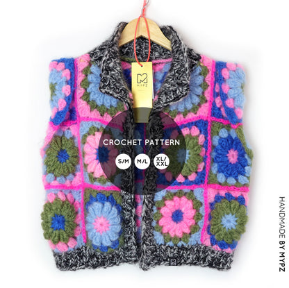 Haakpatroon - MYPZ 3D Granny Gilet PinkyBlue (ENG-NL)